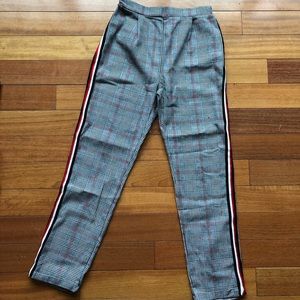 SHEIN black, white, and red plaid pants